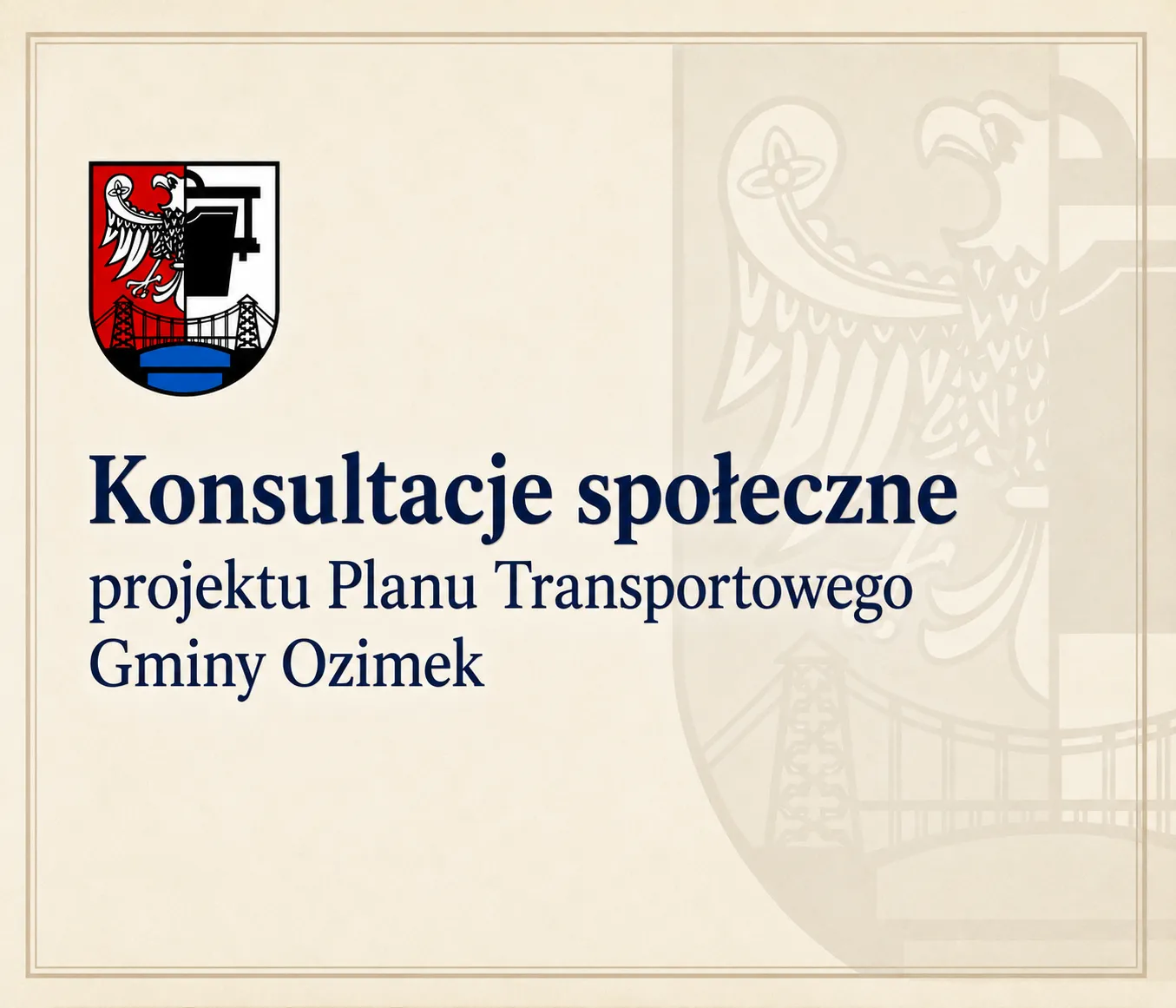 Konsultacje społeczne projektu Planu Transportowego Gminy Ozimek