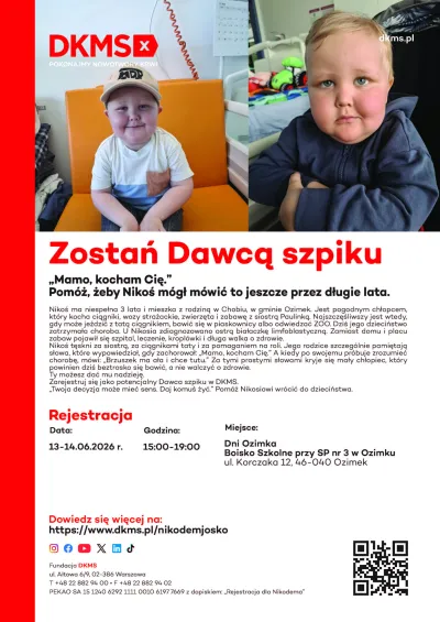 PLAKAT DKMS Nikodem Jośko Dni Ozimka