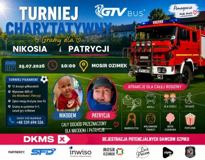 Charytatywny Turniej Gramy dla Nikosia i Patrycji GTV BUS