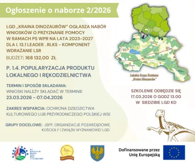 Nabór wniosków LGD „Kraina Dinozaurów” na ochronę dziedzictwa wsi