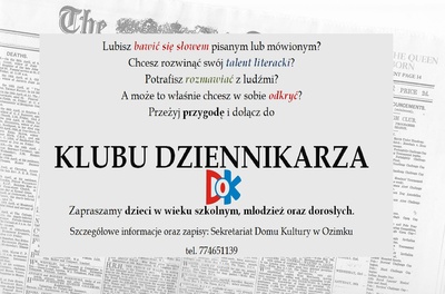 Zapisy do KLUBU DZIENNIKARZA