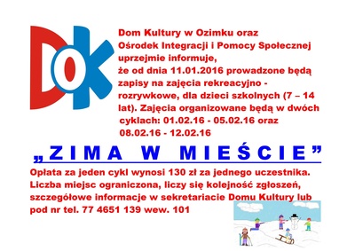 ZIMA W MIEŚCIE