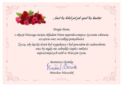 Życzenia z okazji Dnia Kobiet