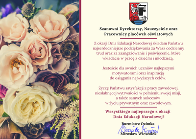 Życzenia z okazji Dnia Edukacji Narodowej