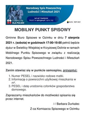 MOBILNY PUNKT SPISOWY - KRZYŻOWA DOLINA