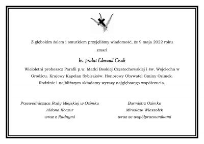 Zmarł ks. prałat Edmund Cisak