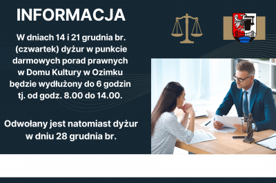 Darmowe porady prawne - ważny komunikat