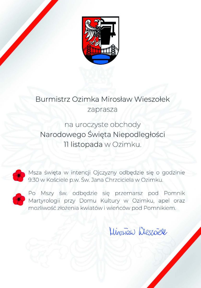 Obchody Narodowego Świeta Niepodległości w Ozimku