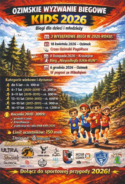 Ozimskie Wyzwanie Biegowe KIDS 2026 - Cross Ozimski PagóRace 