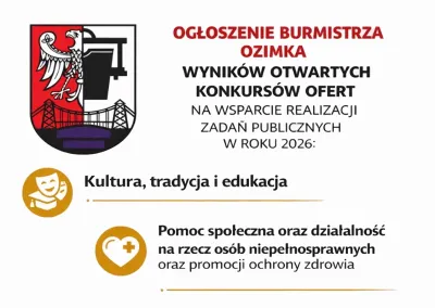 Ogłoszenie wyników otwartych konkursów ofert na 2026 rok