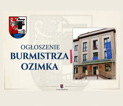 Ogłoszenie Burmistrza Ozimka o przystąpieniu do sporządzenia miejscowego planu zagospodarowania przestrzennego w rejonie Wyspy Rehdanz’a w Ozimku