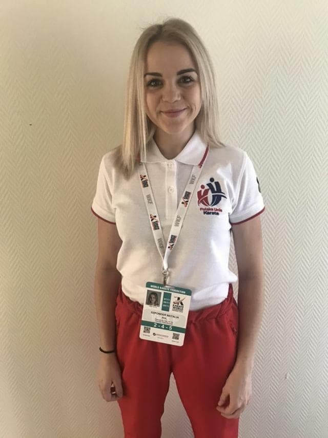 Natalia w barwach Polskiej Uni Karate na Mistrzostwach Świata karate WKF