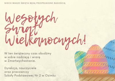 Życzenia wielkanocne od SP2