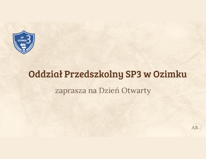 Dzień Otwarty w Oddziale Przedszkolnym w Trójce już w środę o godzinie 16:00